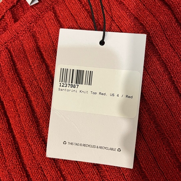 Princess Polly Santorini Red Off the Shoulder Cropped Knit Top - Picture 7 of 8